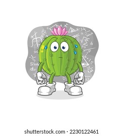 the cactus thinking hard vector. cartoon character