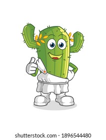 Cactus with traditional greek clothing cartoon. cartoon mascot vector
