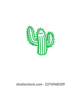 cactus tree doodle illustration vector