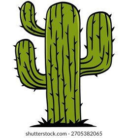 Ilustração do vetor de desenho da árvore de cactos
