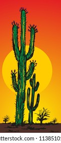 cactus tree graphic design vector art