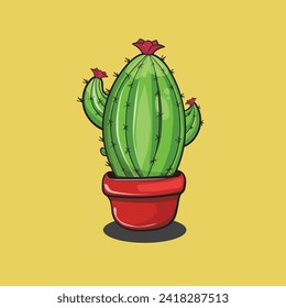 cactus tree illustration design, cactus vector, cactus logo