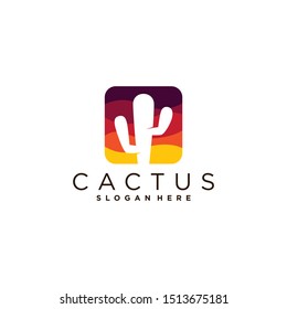 Cactus Tree Logo Design Vector