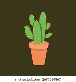 Árbol de cactus en una Ilustración vectorial de la tumba