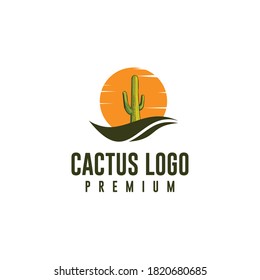 Cactus tree vector logo design for business