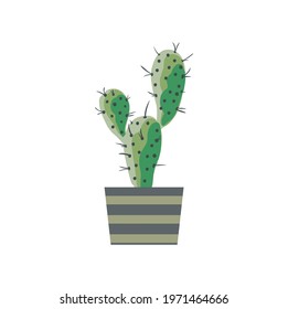 Cactus tree vector, thorny plant isolated 