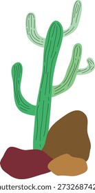 Árboles de cactus entre las rocas del desierto