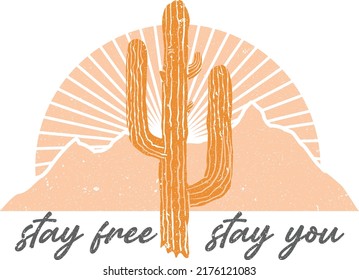 Cactus with typo print design