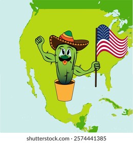A cactus of the United States of America. Vector graphics.