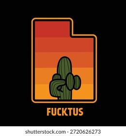 Cactus en el desierto de Utah con vista al atardecer perfecto para impresión, ropa, etc