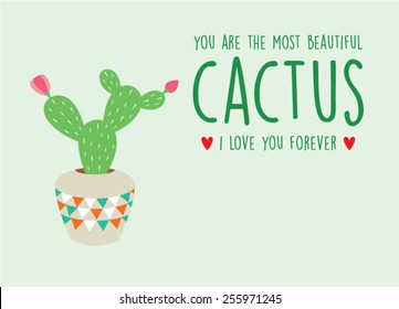 cactus valentine's day gift card