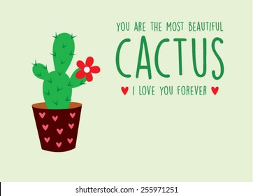 cactus valentine's day gift card