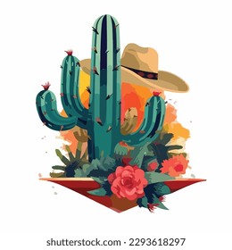 Cactus vector art Illustration. Cinco De Mayo. Mexico