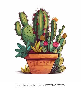 Cactus vector art Illustration. Cinco De Mayo. Mexico