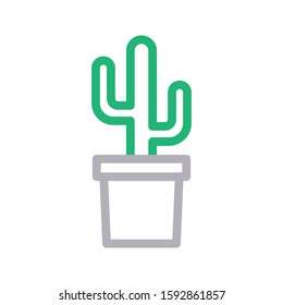 cactus vector color line icon 