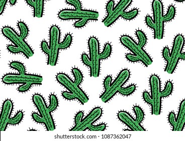 Cactus  vector Design of cactus pattern