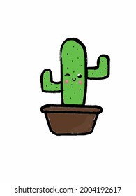 Cactus Vector Drawing isolated in white background was made on July 7th, 2021 in Bandung Indonesia.