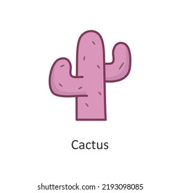 Cactus Vektorgrafik Filled Outline Icon Design Illustration. Natursymbol auf weißem Hintergrund EPS10-Datei