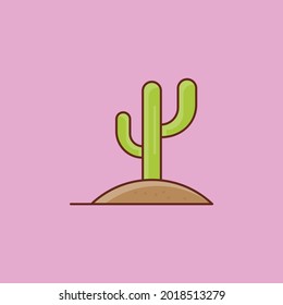 cactus vector flat color icon
