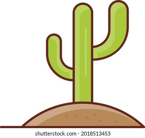 cactus vector flat color icon