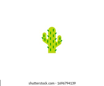 Cactus vector flat icon. Isolated desert cactus plant emoji illustration 