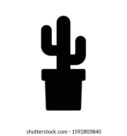cactus vector glyph flat icon 