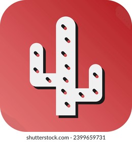 Cactus Vector Glyph Gradient Background Icon For Personal And Commercial Use.
