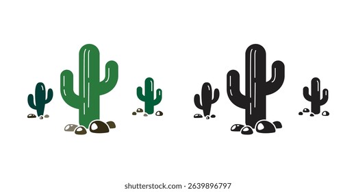 cactus vector icon desert flower cartoon character logo botanica plant garden symbol doodle illustration tattoo stamp design
