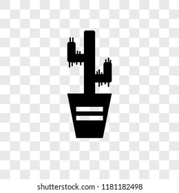Cactus vector icon isolated on transparent background, Cactus logo concept