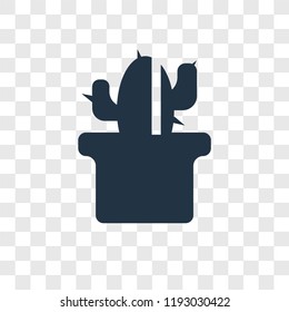 Cactus vector icon isolated on transparent background, Cactus transparency logo concept