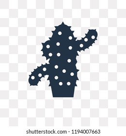 Cactus vector icon isolated on transparent background, Cactus transparency concept can be used web and mobile