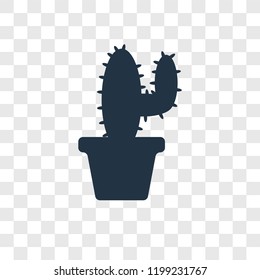 Cactus vector icon isolated on transparent background, Cactus transparency logo concept