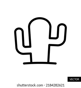 Cactus vector icon in line style design for website design, app, UI, isolated on white background. Editable stroke. EPS 10 vector illustration.