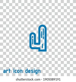 cactus vector icon on an abstract background