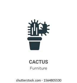 Cactus vector icon on white background. Flat vector cactus icon symbol sign from modern furniture collection for mobile concept and web apps design.