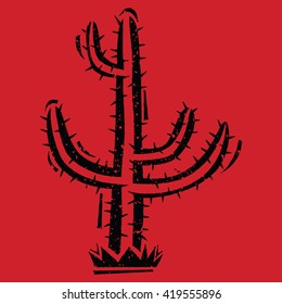 Cactus Vector Icon - Rough style, compound paths