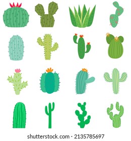 Cactus vector icon set. Cactus illustration sign collection. desert symbol or logo.