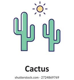 Icono de Vector de cactus que puede modificarse o editarse fácilmente

