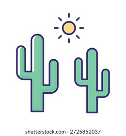 Icono de Vector de cactus que puede modificarse o editarse fácilmente

