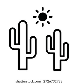 Icono de Vector de cactus que puede modificarse o editarse fácilmente

