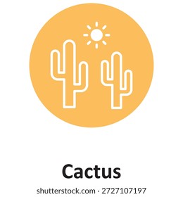 Icono de Vector de cactus que puede modificarse o editarse fácilmente

