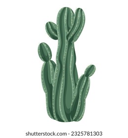 Cactus vector illustration. Cartoon isolated prickly cacti of Mexican or African sand desert, green tropical succulent plant for dry climate, wild vegetation of natural cactus bush in drought