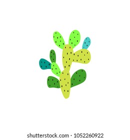 Cactus vector illustration, Desert doodle succulent flower, mexican symbol, fashion collection element.