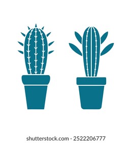 Cactus vector illustration design on a white background, children's book elements.