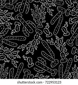 Cactus vector illustration. Doodle style. Design icon, print, logo, poster, symbol, decor, textile, paper. Plants.