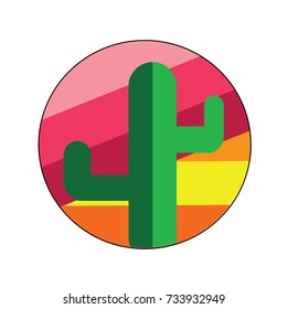 Cactus vector illustration. Doodle style. Design icon, print, logo, symbol, decor, textile, paper.