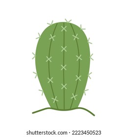 Cactus. Vector illustration in flat hand drawn style.