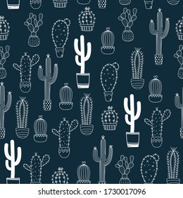 Cactus vector illustration. Hand draw cactus set. Cactus plant natural elements.