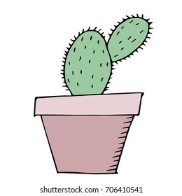 cactus vector illustration.Set of cactus and pots. Indoor plants in a flat style. Vector illustration.
