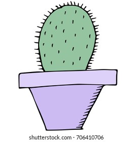 cactus vector illustration.Set of cactus and pots. Indoor plants in a flat style. Vector illustration.